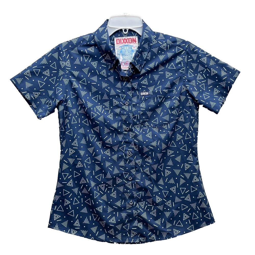 Dixxon Weird Science Party Shirt Women's Medium Retro Button Up Outdoor Academia